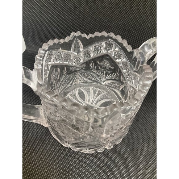 VTG Indiana Glass Gaelic Pattern EAPG Crystal‎ Sugar Bowl Footed Pressed Glass - Picture 8 of 10